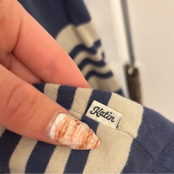 Katin Navy and Cream Striped Hoodie - Picture 3 of 7